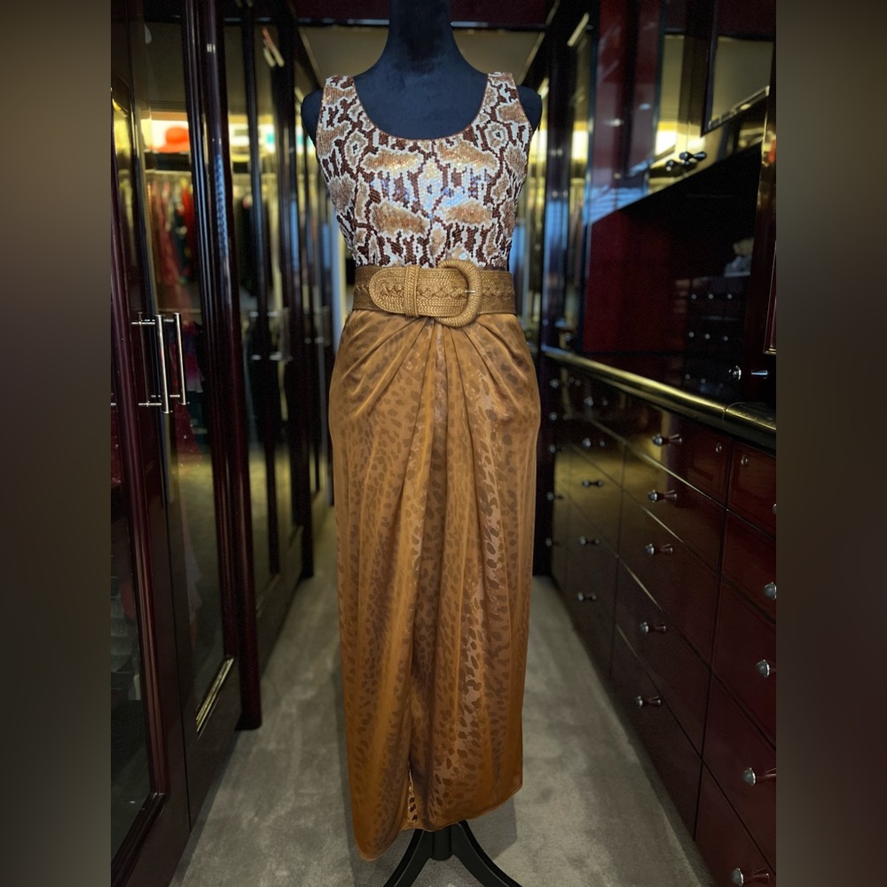 Vintage Sheer Embroidery Skirt Set by Bill Blass
